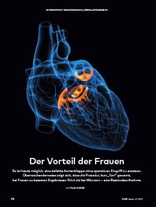 Seite eins des Artikels: Frauen Herzklappenersatz