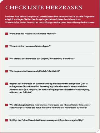 Titelbild der Checkliste Herzrasen