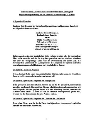 Bild von den Hinweisen zum Ausfüllen des Online-Antrags