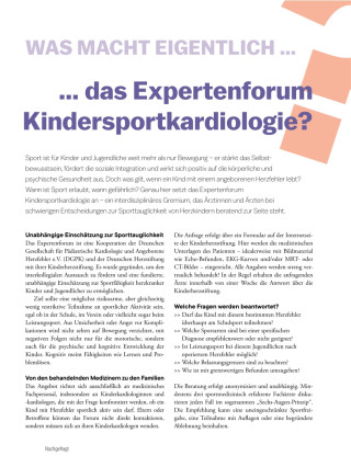 Vorschaubild des Artikels "Was macht eigentlich das Expertenforum Kindersportkardiologie?"
