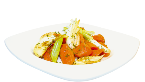 Foto von Dillkarotten mit Fenchel und Lauchzwiebeln 