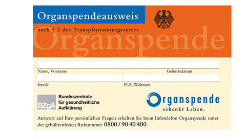 Organspendeausweis-muster